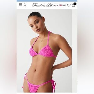 Frankie's Bikinis Hot Pink Crochet Bikini
